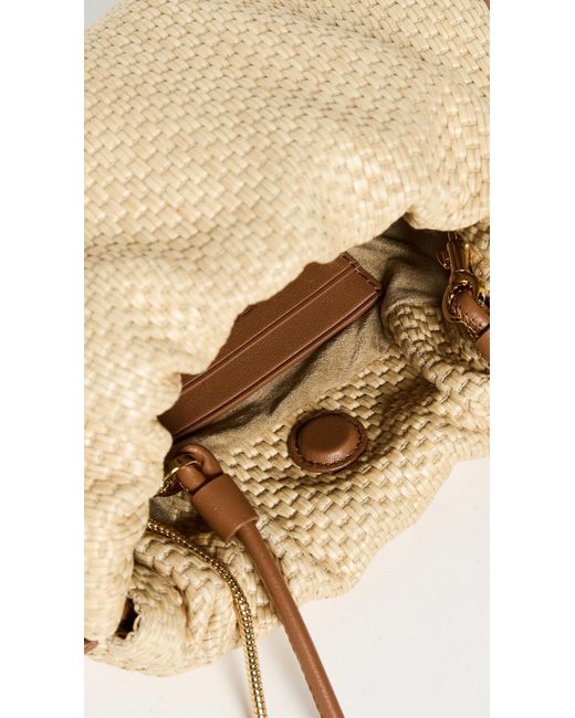 Veronica Beard Natural Small Raffia Slouch Clutch