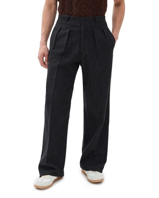 Maison Margiela Black Pleated Dress Pants for men