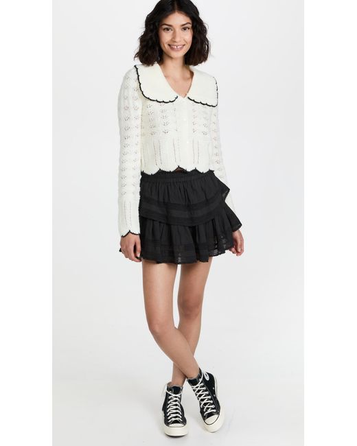 LoveShackFancy Black Ruffle Mini Skirt