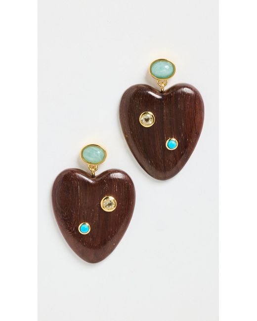 Lizzie Fortunato Multicolor Tamarind Heart Earrings