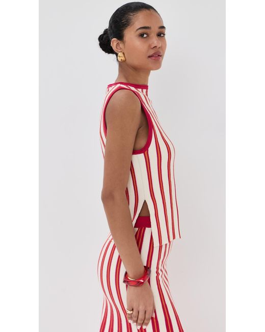 Escvdo Red Manglar Sleeveless Top