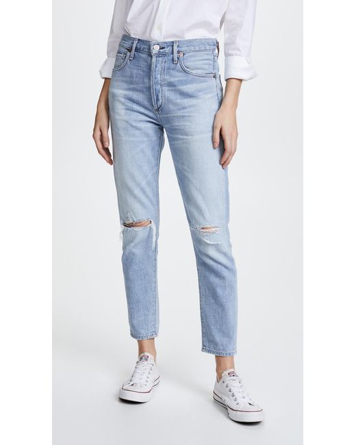 Citizens of Humanity Blue Liya High Rise Classic Fit Jeans