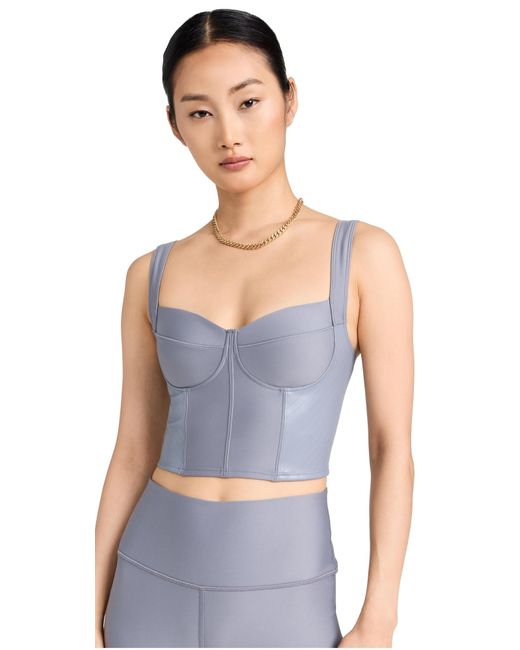 Alo Yoga Blue Airlift Winter Warm Cropped Tank
