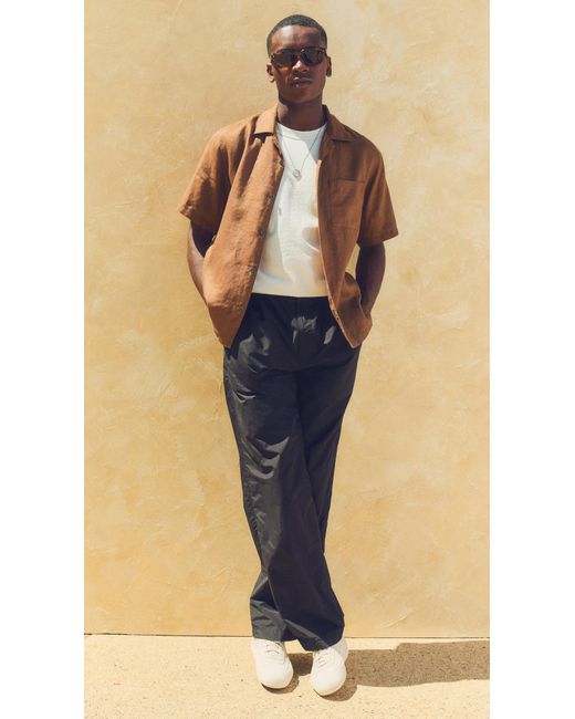 Theory Black Pleated Drawstring Pants for men