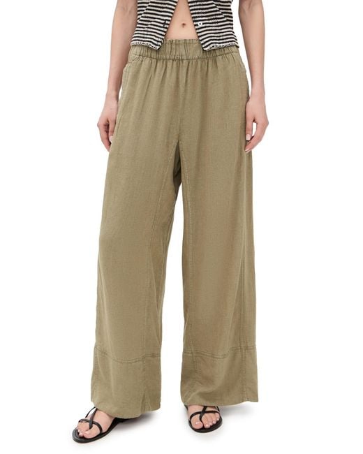Free People Natural Days End Linen Pull On Pants