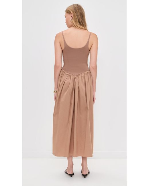 Le Bos Natural Alix Mixed Fabric Tank Dress
