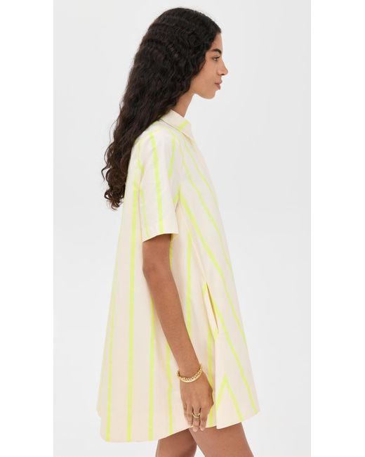 English Factory Natural Striped Kaftan Mini Dress