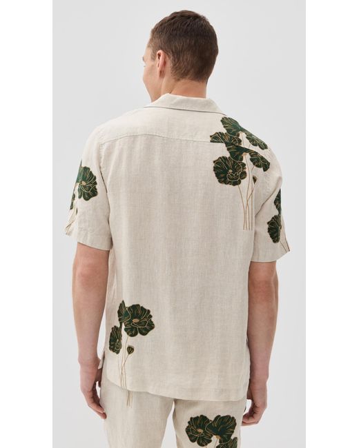 Frescobol Carioca Natural Roberto Linen Short Sleeve Shirt for men