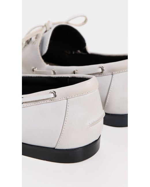 Black Suede Studio White Davy Flats