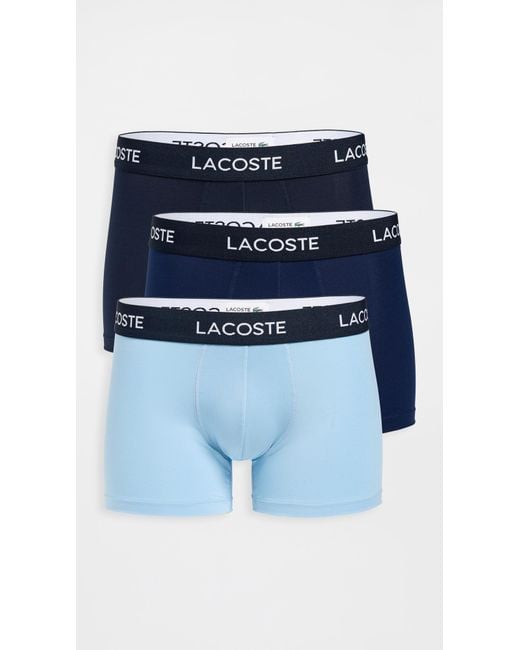 Lacoste Blue Microfiber Trunks 3 Pack for men