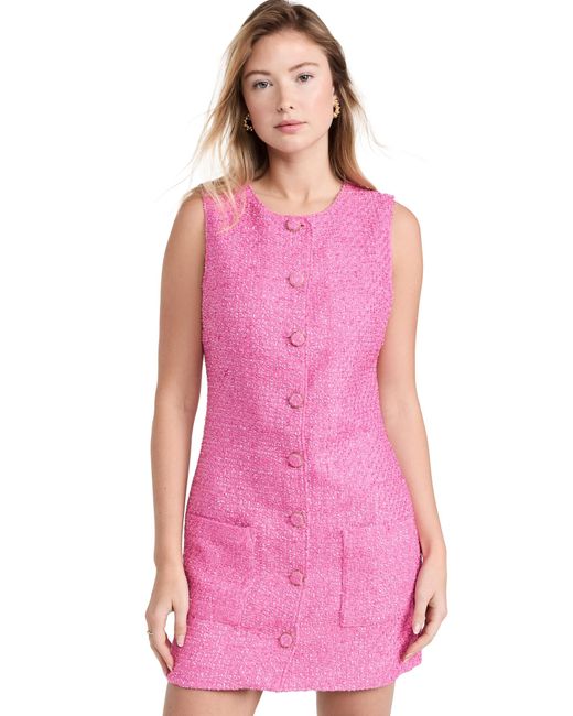 Endless Rose Pink Sleeveless Tweed Mini Dress