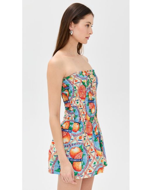 Damson Madder Multicolor Fleur Shirred Mini Dress