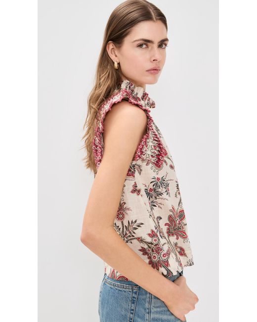 Sea Multicolor Flutter Sleeve Top