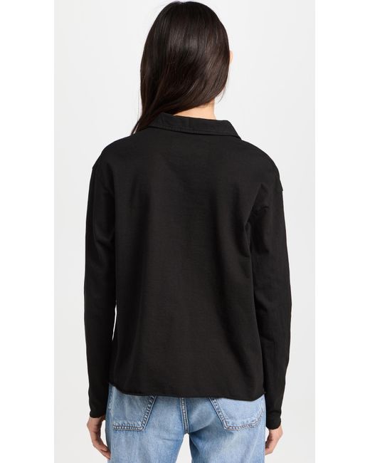 Frank & Eileen Black Popover Henley Tee