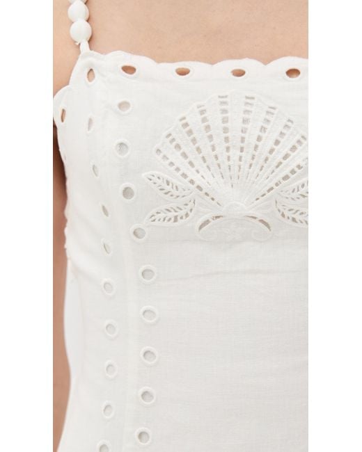 farm rio off white embroidered midi dress Off-White Coconut Tree Embroidered Euroflax Premium Linen Mini Dress main image 0