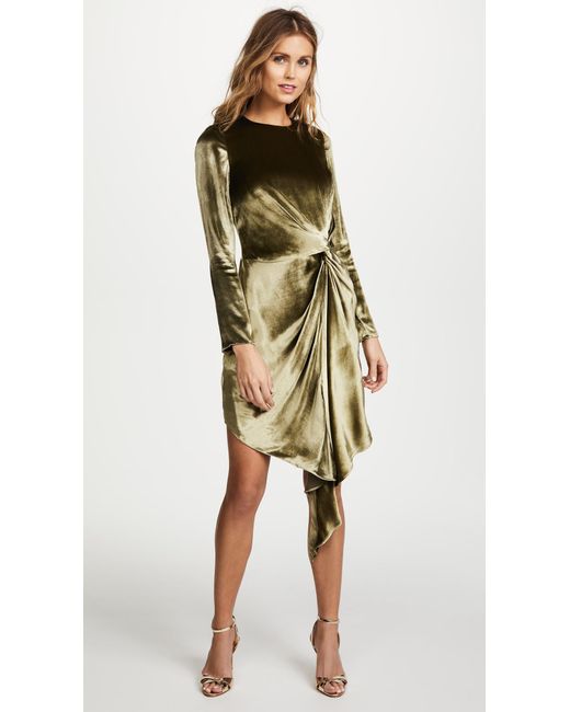 Haute Hippie Melanie Knot Dress in Green | Lyst