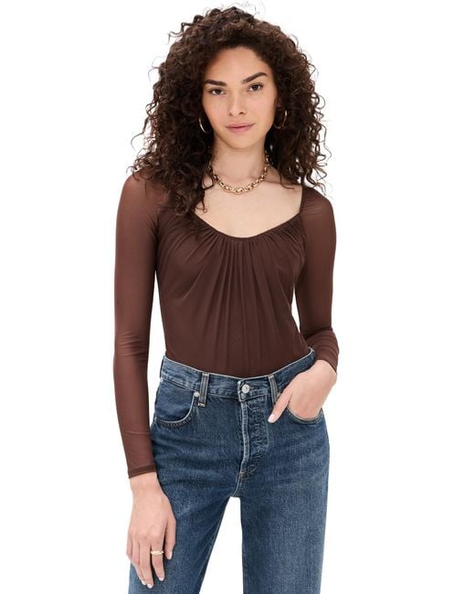 L'Agence Black Gwendolyn Thong Bodysuit