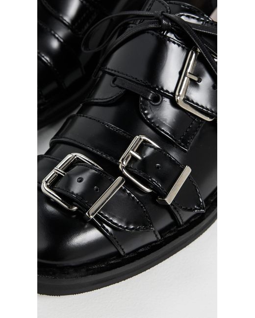 Simone Rocha Black Multi Buckle Brogue Loafers