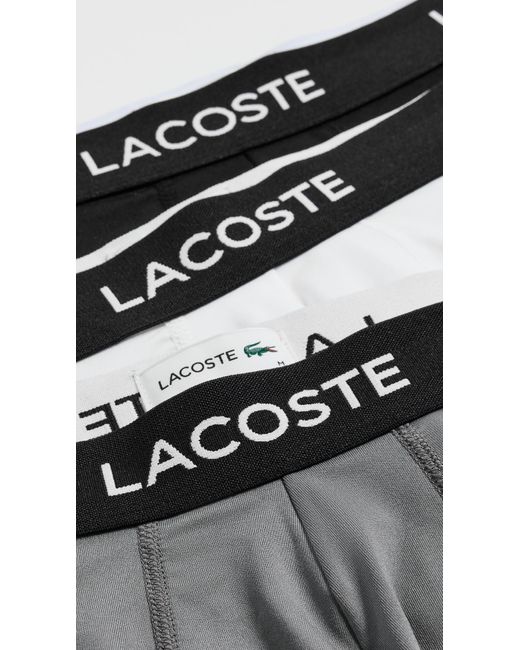 Lacoste Black Microfiber Trunks 3 Pack for men