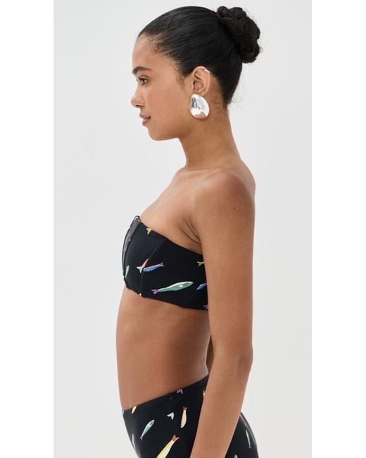 Staud Black Mala Bikini Top