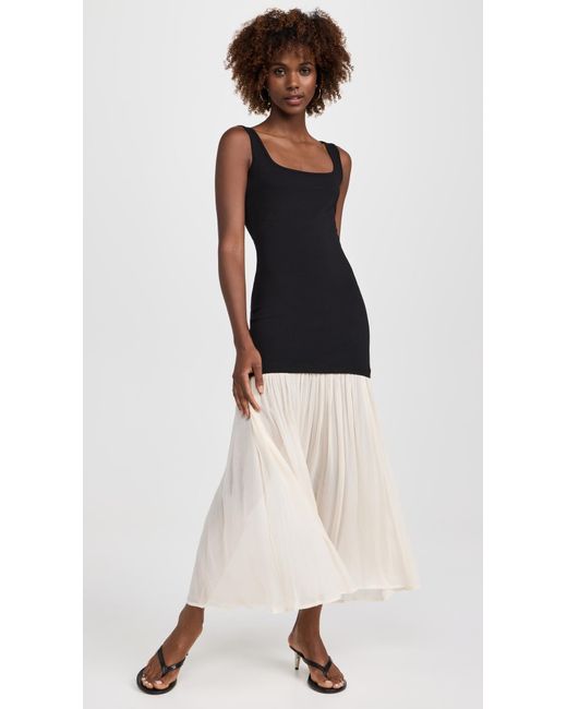 Pixie Market Black Gia Chiffon Hem Tank Dress