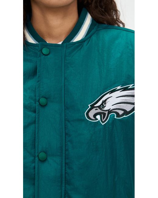 Terez Green Eagles Colorblock Bomber Jacket