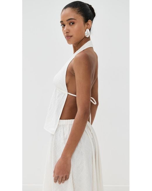Staud White Flores Top