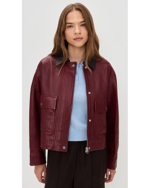 Rag & Bone Red Nonie Leather Jacket
