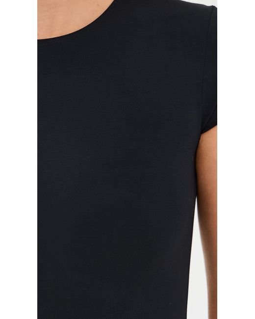 Commando Black Butter Luxe Cap Sleeve Thong Bodysuit