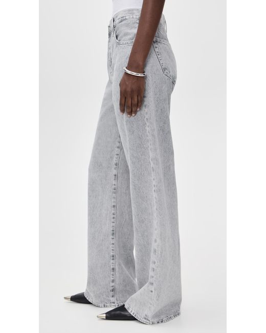 FRAME The Loose Jeans in Gray | Lyst