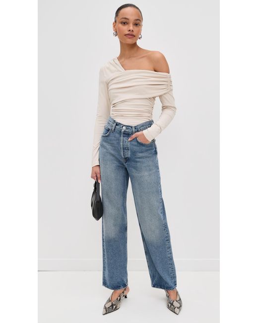 Susana Monaco White Carryover One Shoulder Top