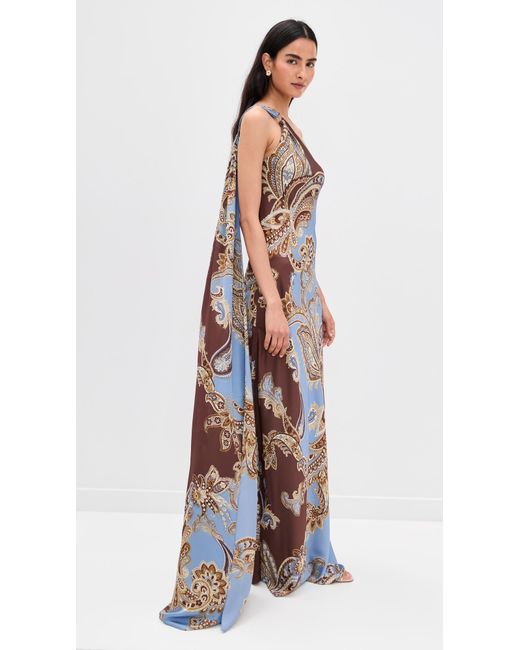 Hemant & Nandita Blue One Shoulder Long Dress