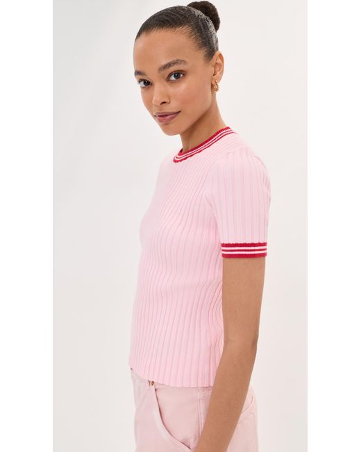 Le Bos Pink Ringer Tee