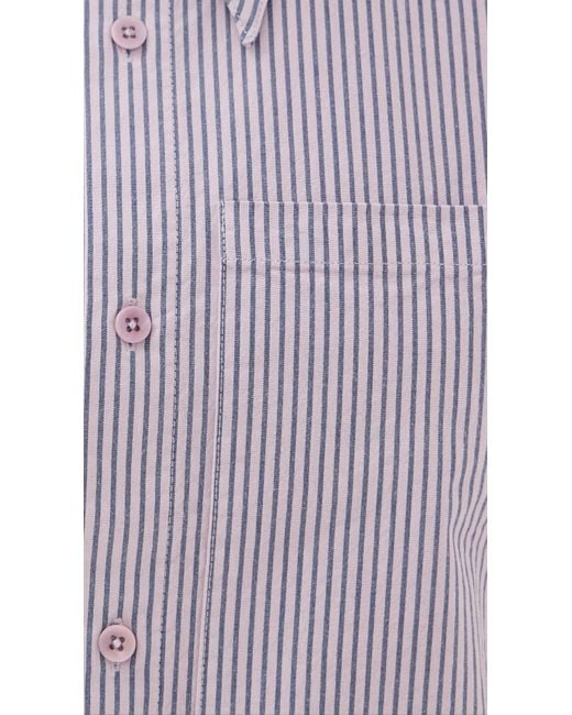 Tibi Purple Garment Dyed Seersucker Classic Shirt