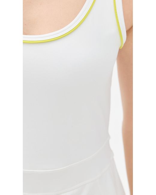 Splits59 White Martina Rigor Dress With Piping
