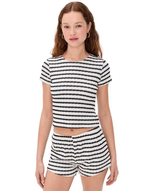 Le Bos Black Eloise Striped Tee