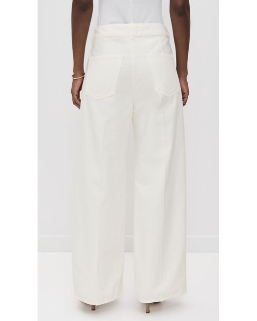 Citizens of Humanity White Petra Pleated Trousers