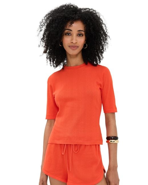 Le Bos Red Ada Pointelle Tee