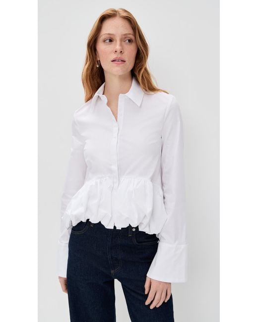 Caroline Constas White Marin Top