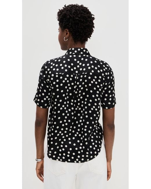 L'Agence Black Ellah Short Sleeve Blouse