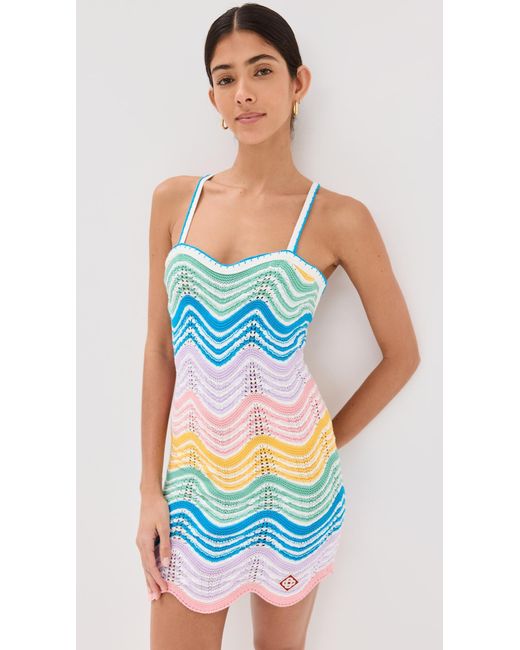 Casablancabrand Blue Wave Crochet Dress