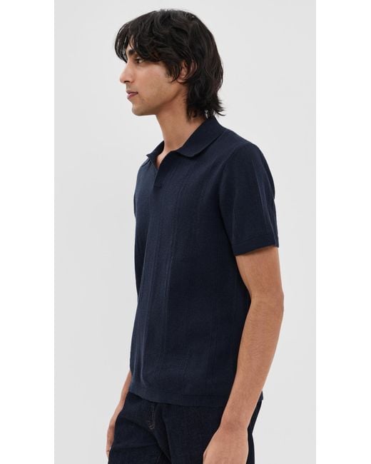 Taylor Stitch Blue Valencia Knit Polo for men