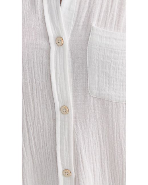 Faherty Brand White Dream Cotton Gauze Maxi Shirtdress