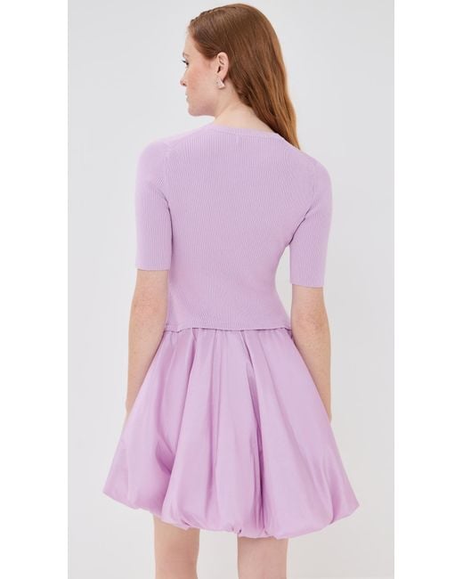 Jonathan Simkhai Purple Kenny Bubble Mini Dress