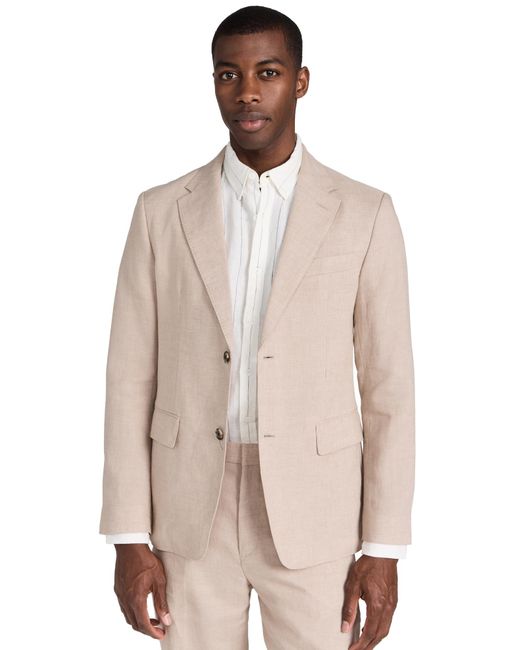 Club Monaco Natural Tech Linen Suit Blazer Lt. Khaki Mix/khaki for men