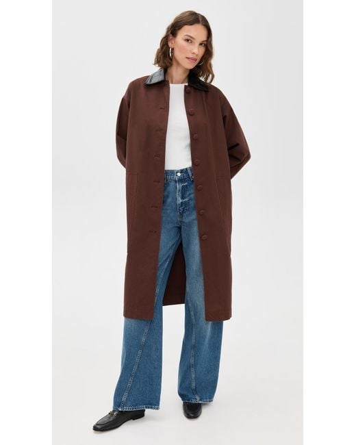Le Bos Purple Karla Long Utility Barn Jacket