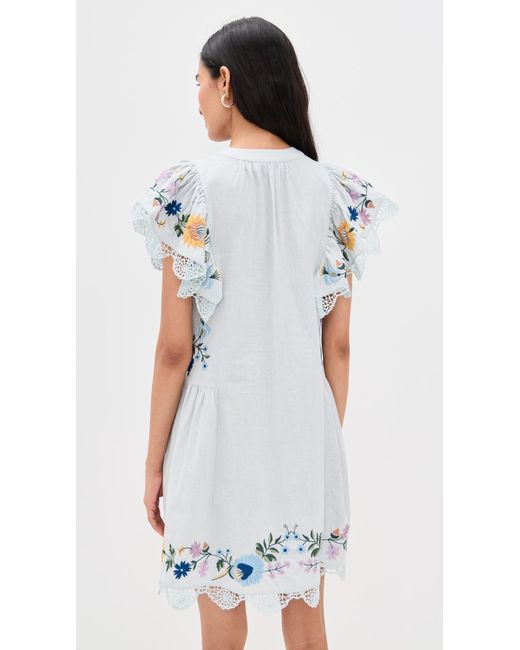 Sea White Celia Embroidery Dress