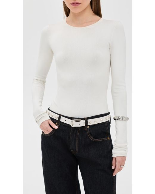 Andersons Black Slim Studded Suede Belt