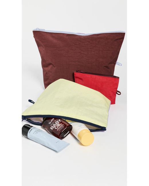 Baggu Red Go Pouch Set