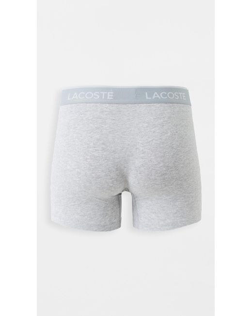 Lacoste Black Cotton Stretch Jersey Boxer Briefs 3 Pack for men